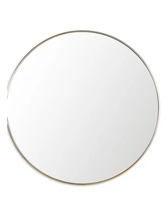 Gatsby Brushed Gold Round Mirror - 80 cm