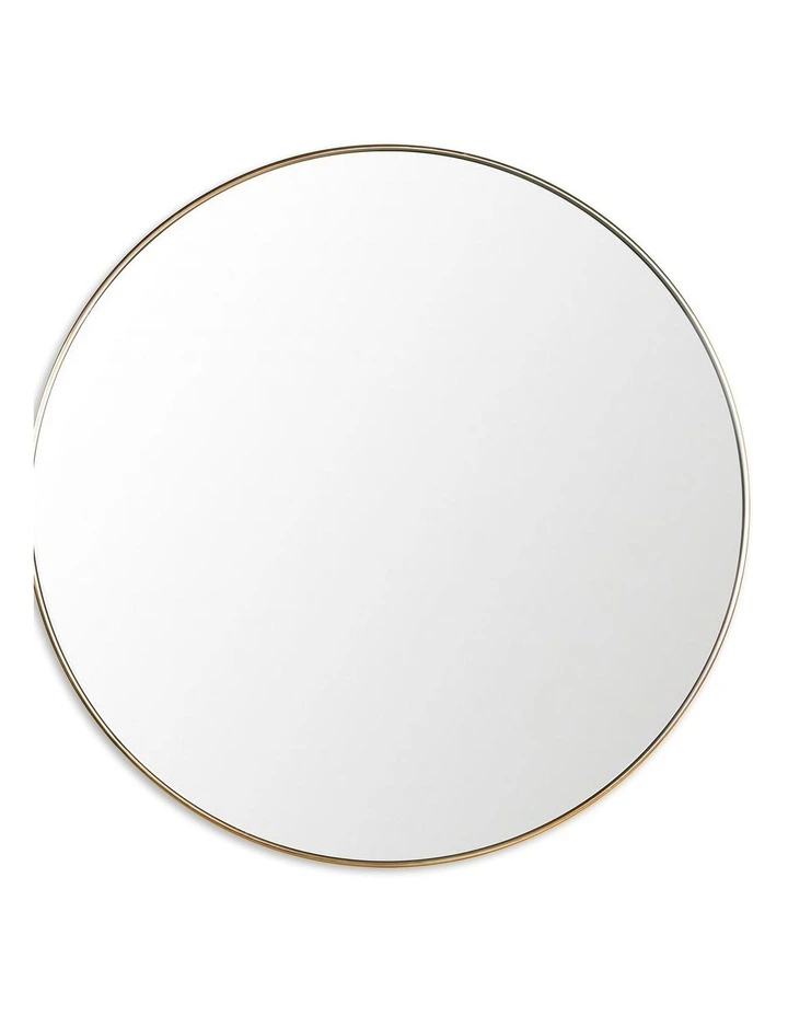 Gatsby Brushed Gold Round Mirror - 80 cm image 1