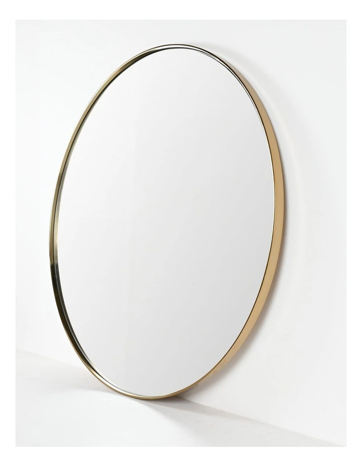 Gatsby Brushed Gold Round Mirror - 80 cm image 2
