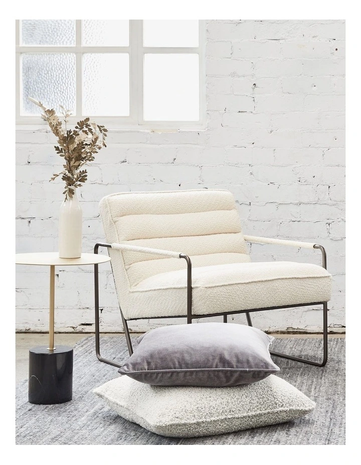 Sienna Piped - Black And White Boucle - Boucle Cushion - 55 X 55 - Self Pipe image 5