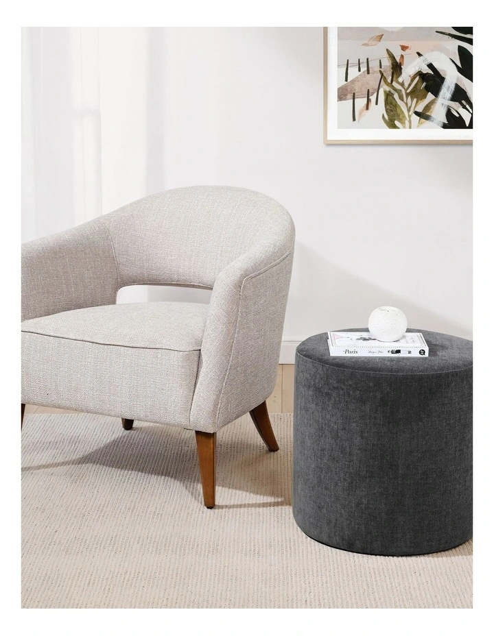 Darcy & Duke Sabo Ottoman - Grey Chenille image 2