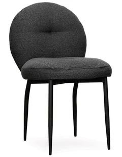 Sabine Dining Chair - Gusto Charcoal - Black Leg