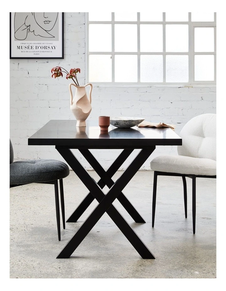 Sabine Dining Chair - Gusto Charcoal - Black Leg image 3
