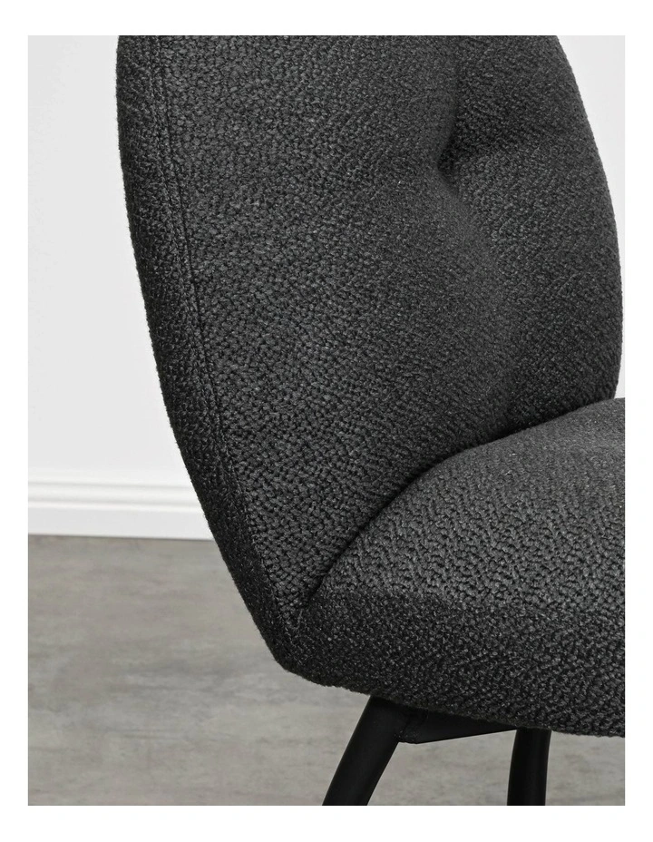 Sabine Dining Chair - Gusto Charcoal - Black Leg image 4