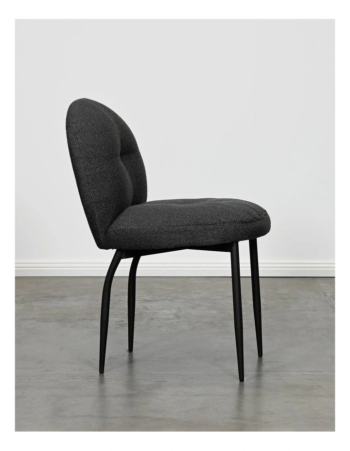 Sabine Dining Chair - Gusto Charcoal - Black Leg image 5
