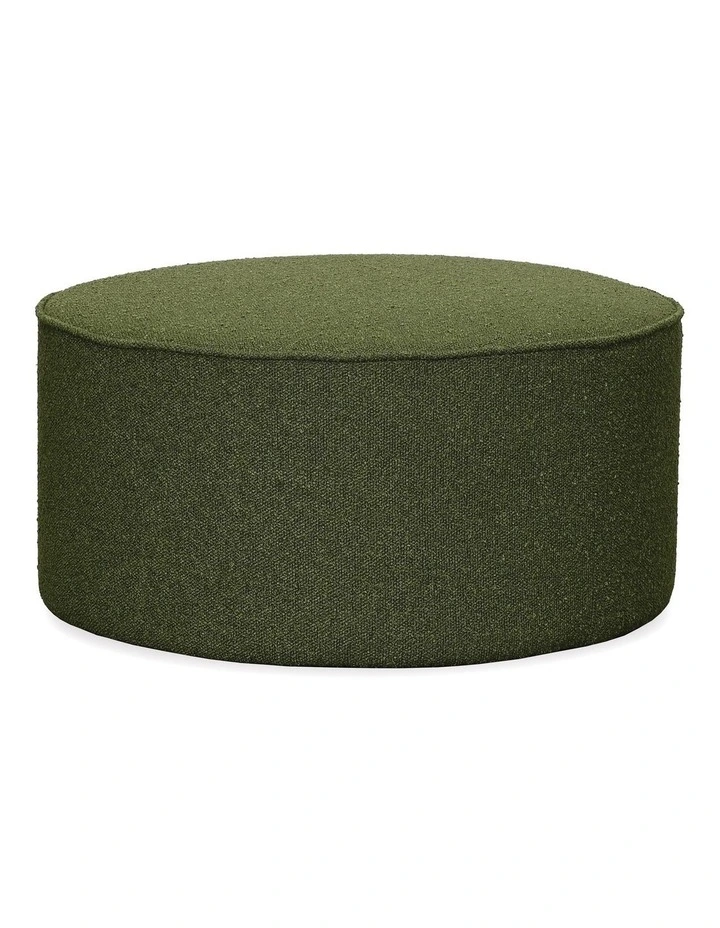 Darcy & Duke Belamy Round Ottoman - Forrest Green - Large image 1