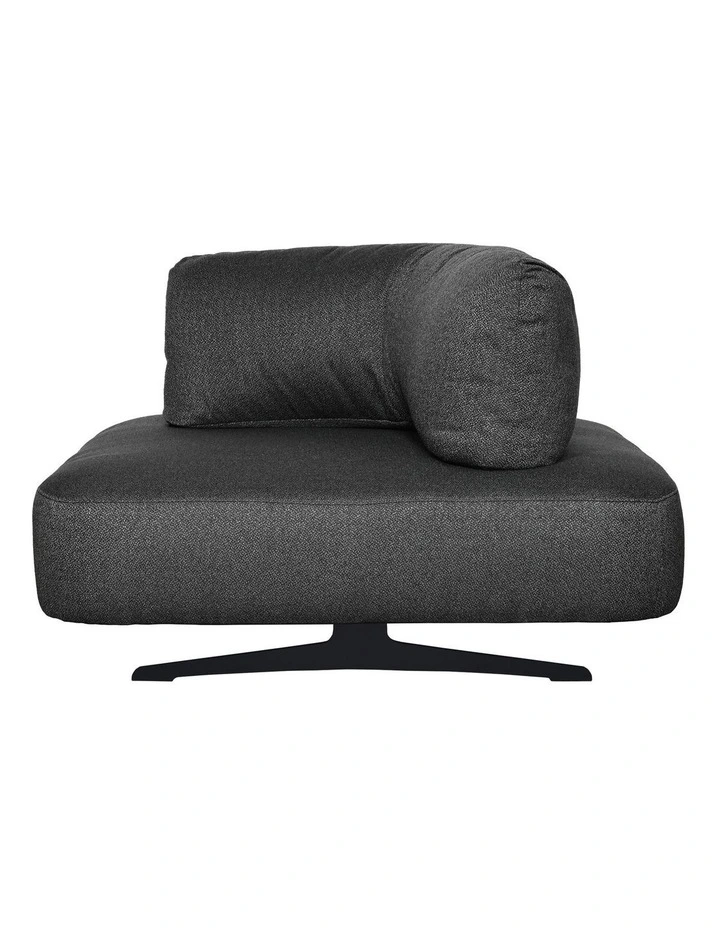 Darcy & Duke Porto Lounger - Gusto Charcoal - Black Metal Legs image 1