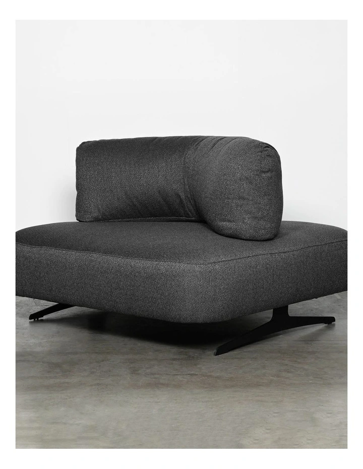 Darcy & Duke Porto Lounger - Gusto Charcoal - Black Metal Legs image 4