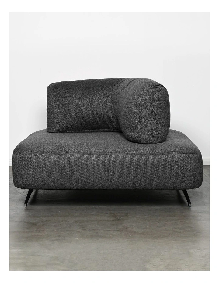 Darcy & Duke Porto Lounger - Gusto Charcoal - Black Metal Legs image 5
