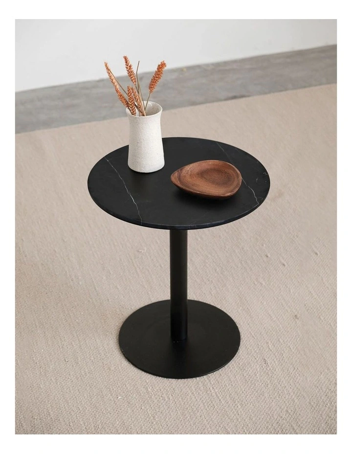Darcy & Duke Paxton Small Side Table - Black Marble Top, Black Metal Base image 6
