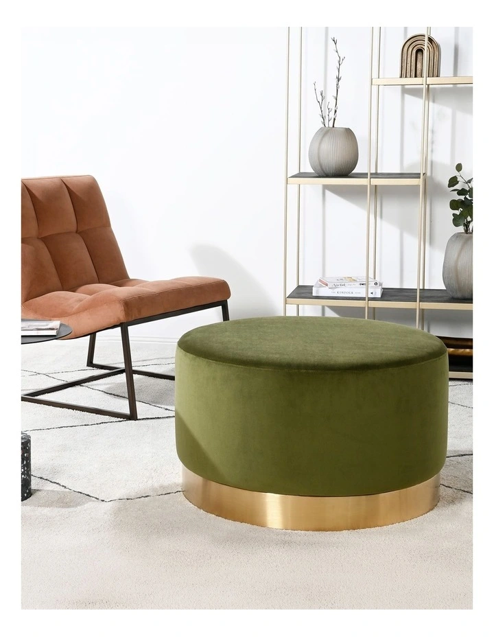 Large Ottoman in Olive Green image 2