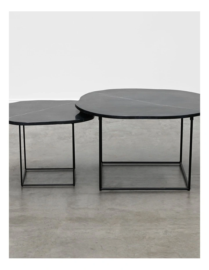 Sorrento - Coffee Table Medium - Black Marble Black Base image 6