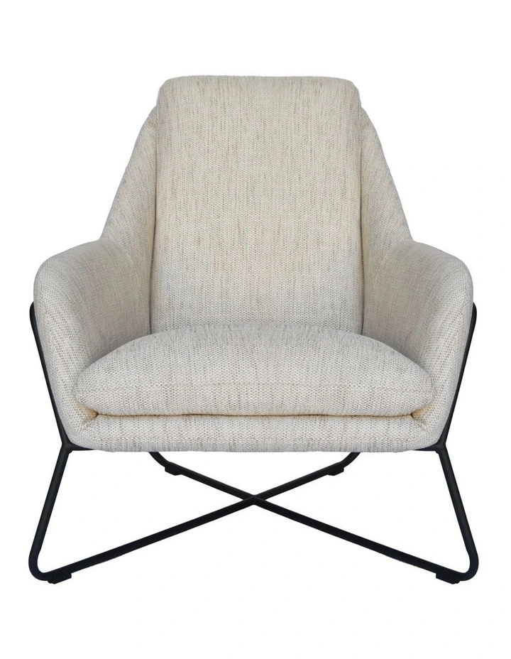 Darcy & Duke Tribeca Armchair - Porati Natural Beige - Black Powder-Coated Frame image 2