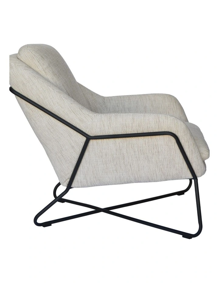 Darcy & Duke Tribeca Armchair - Porati Natural Beige - Black Powder-Coated Frame image 3
