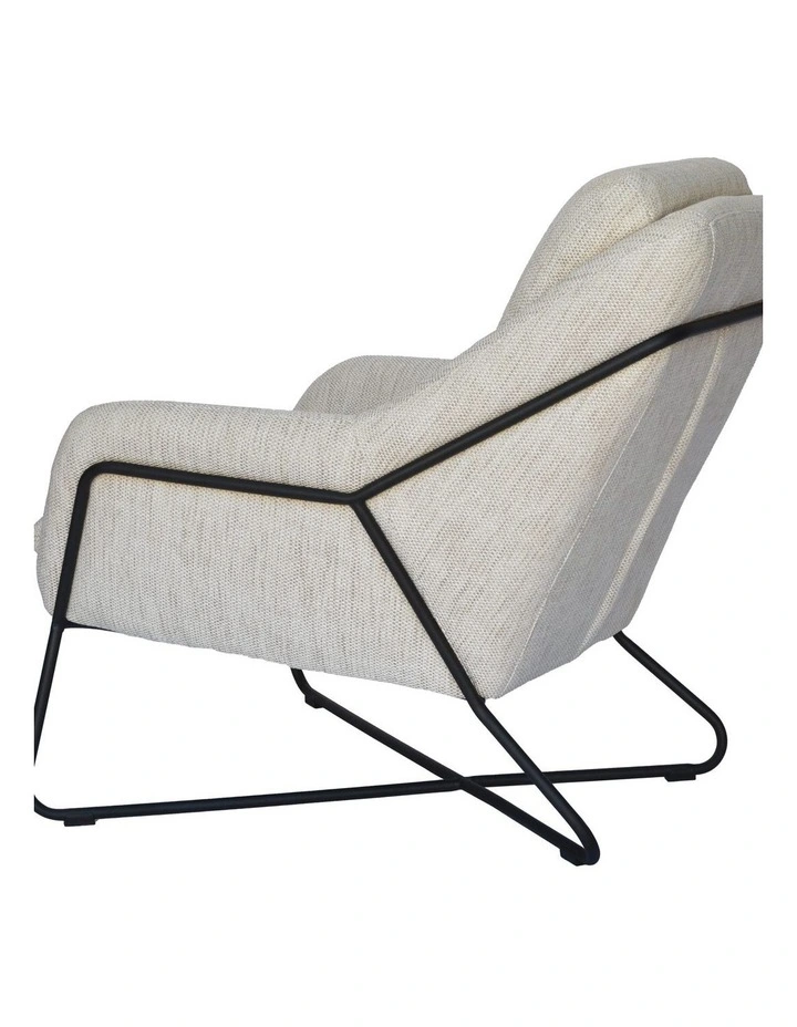Darcy & Duke Tribeca Armchair - Porati Natural Beige - Black Powder-Coated Frame image 4