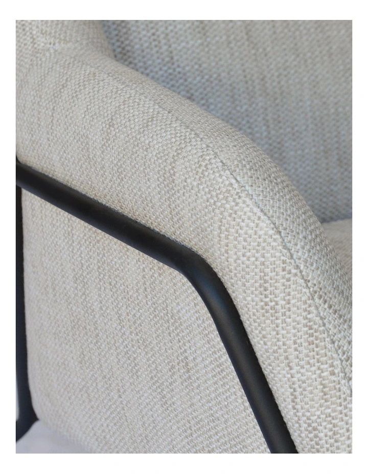 Darcy & Duke Tribeca Armchair - Porati Natural Beige - Black Powder-Coated Frame image 5