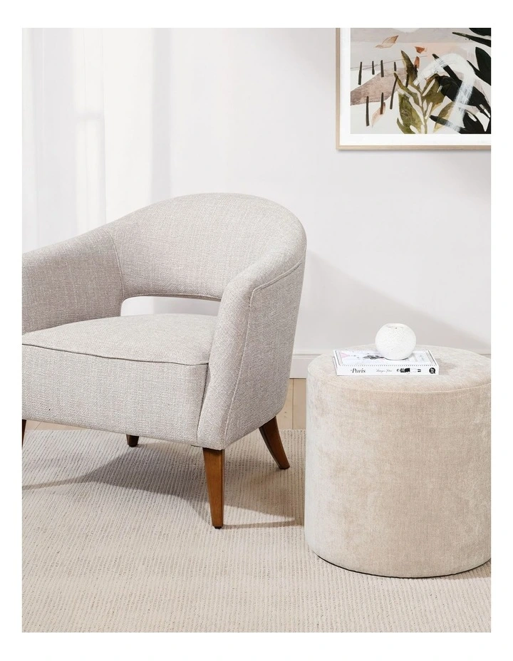 Miro Ottoman - Natural chenille, 45cm image 2
