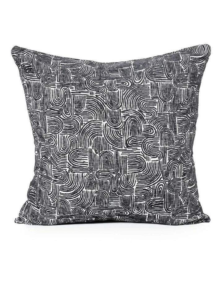 Textures - Charcoal Swirl - Fabric Cushion - 55 X 55 image 1