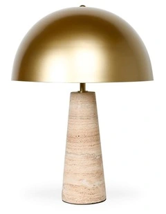 Lumiere Table Lamp - Sandstone Marble Base, Gold Metal Shade