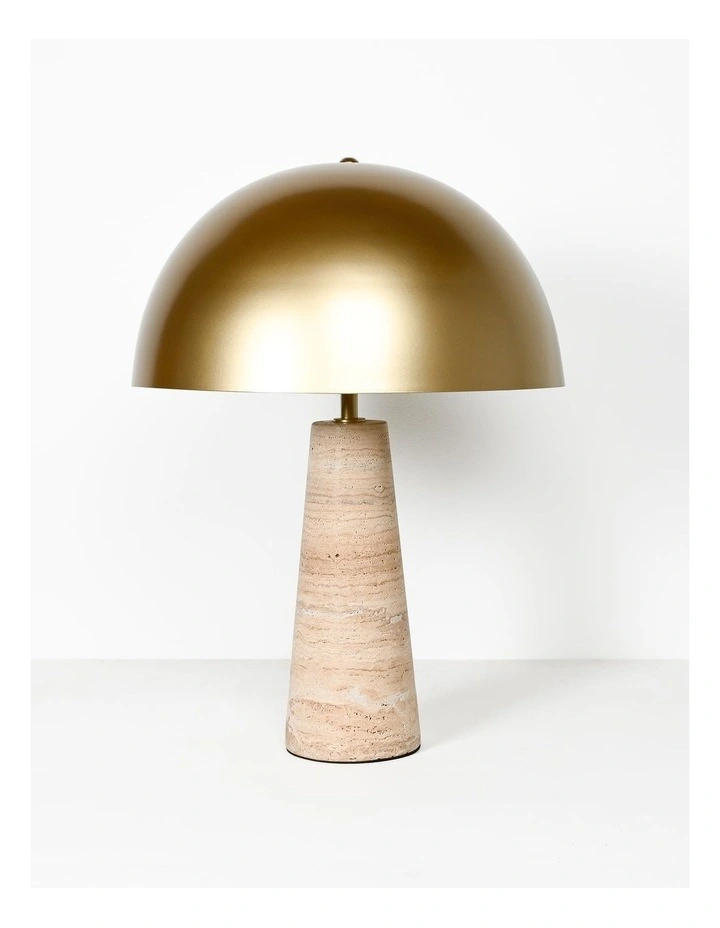 Lumiere Table Lamp - Sandstone Marble Base, Gold Metal Shade image 2