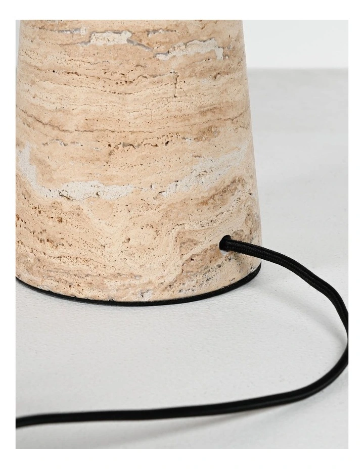 Lumiere Table Lamp - Sandstone Marble Base, Gold Metal Shade image 4