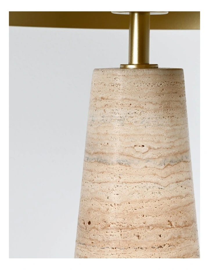 Lumiere Table Lamp - Sandstone Marble Base, Gold Metal Shade image 5