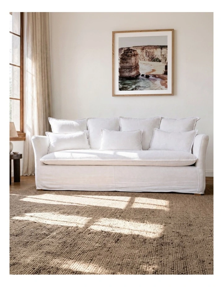 Byron 3-Seater Sofa in White image 2