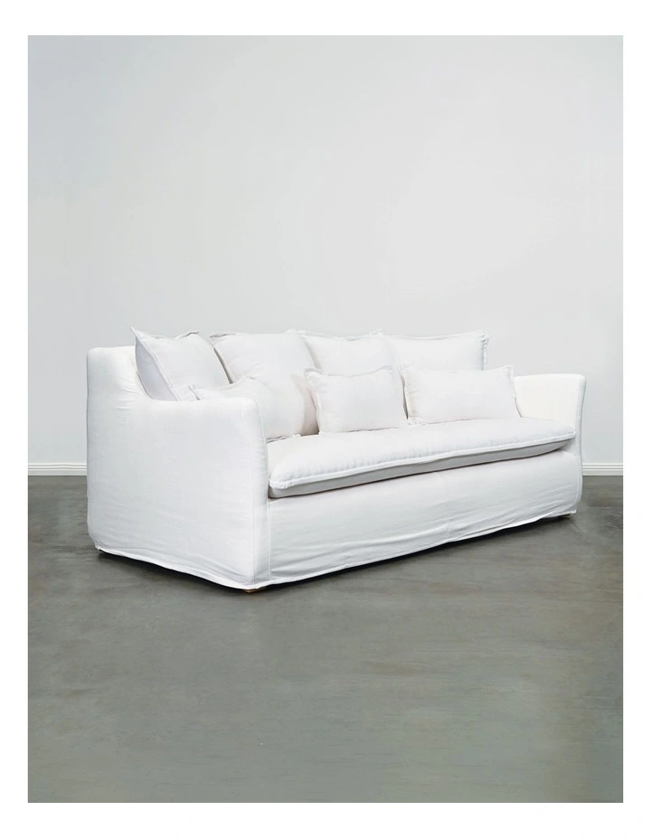 Byron 3-Seater Sofa in White image 3