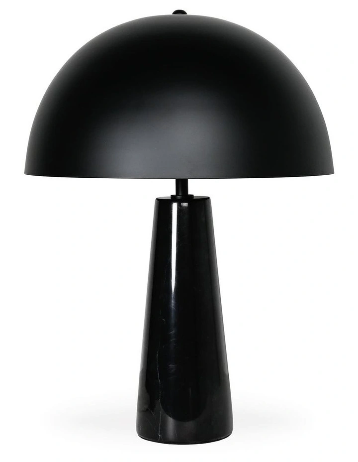 Lumiere Table Lamp - Black Marble Base, Black Metal Shade image 1