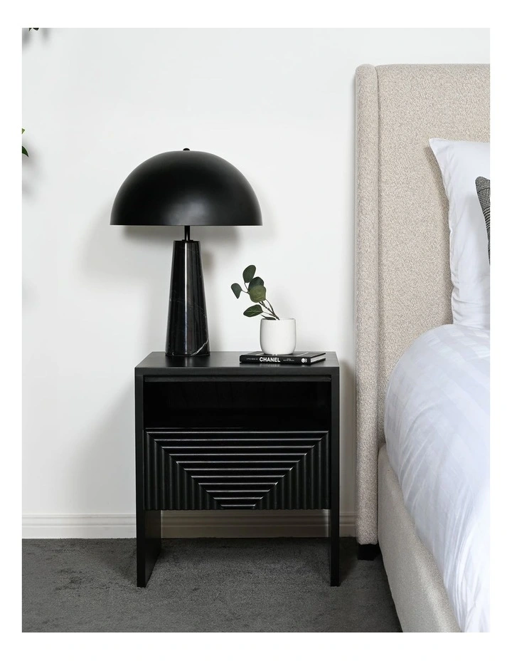 Lumiere Table Lamp - Black Marble Base, Black Metal Shade image 2