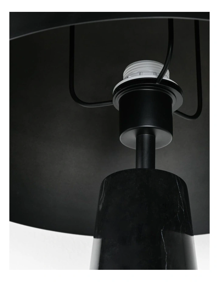 Lumiere Table Lamp - Black Marble Base, Black Metal Shade image 6