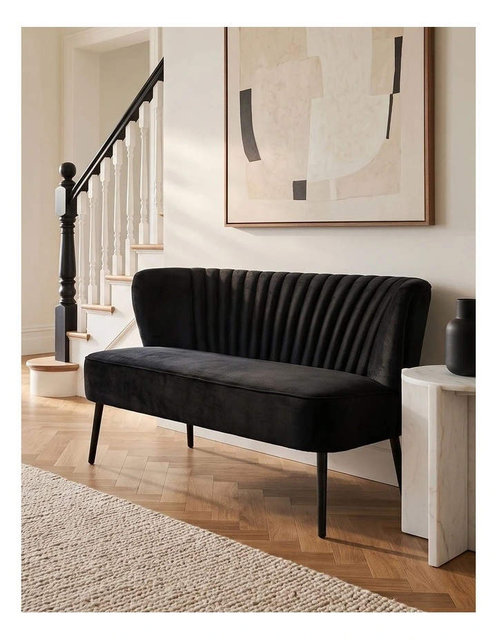 Two-Seater Slipper Sofa in black image 2