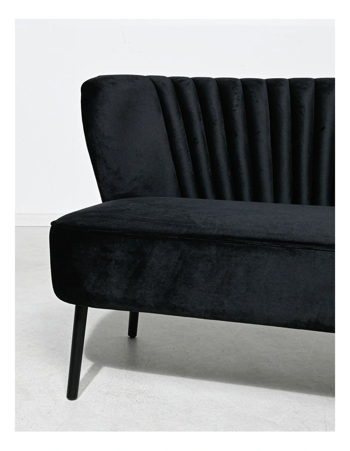 Two-Seater Slipper Sofa in black image 3