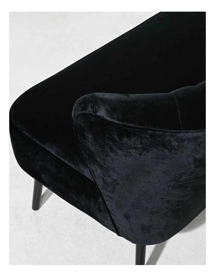 Two-Seater Slipper Sofa in black image 6