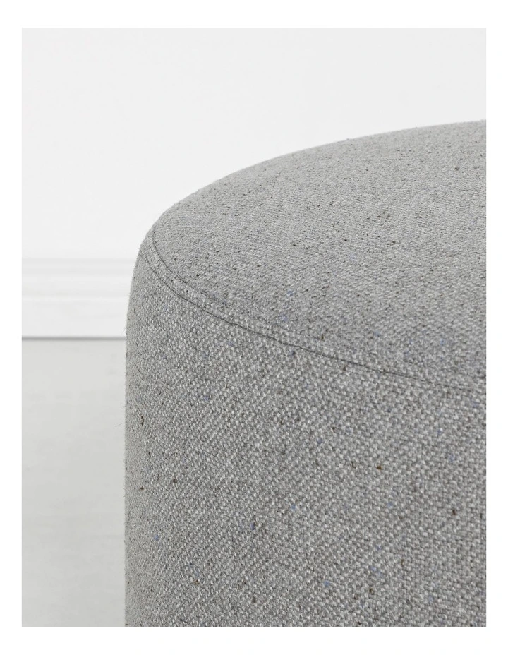 Darcy & Duke Tribeca Round Ottoman - Woli Grey - Medium - Black Leg image 4
