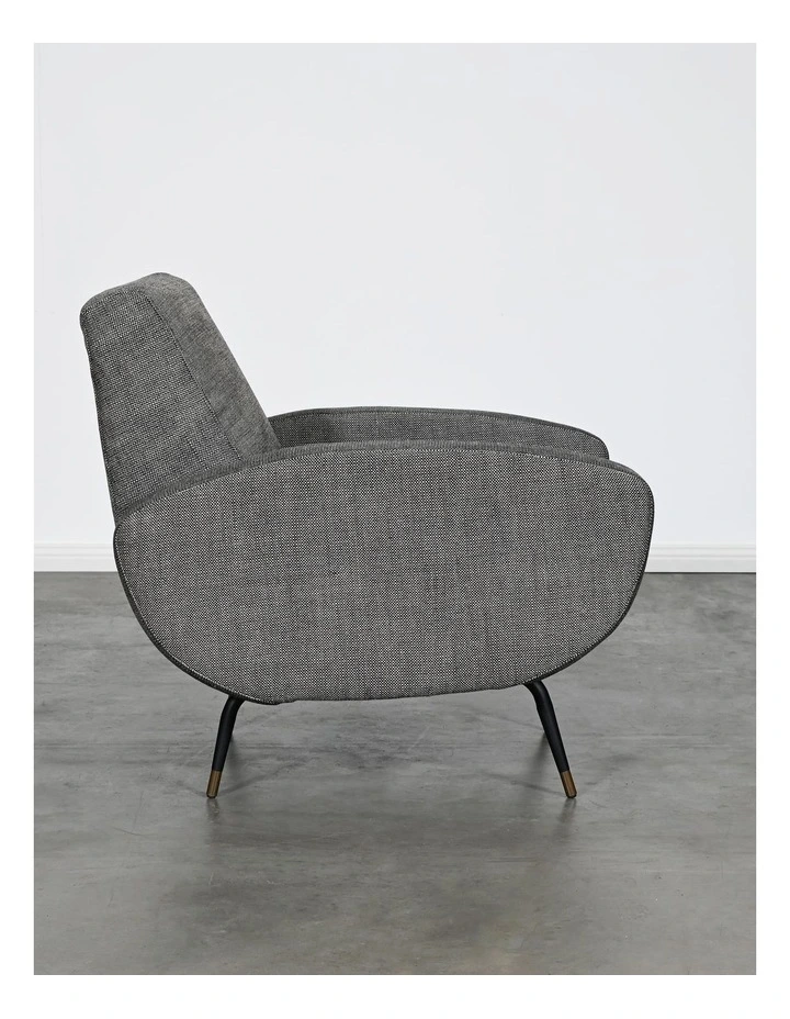 Kennedy Accent Armchair - Black Tan Knit Grey - Black Metal Legs image 4