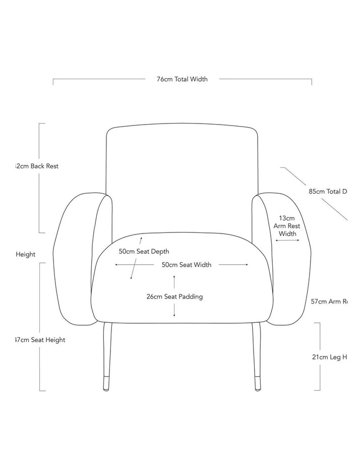 Kennedy Accent Armchair - Black Tan Knit Grey - Black Metal Legs image 7