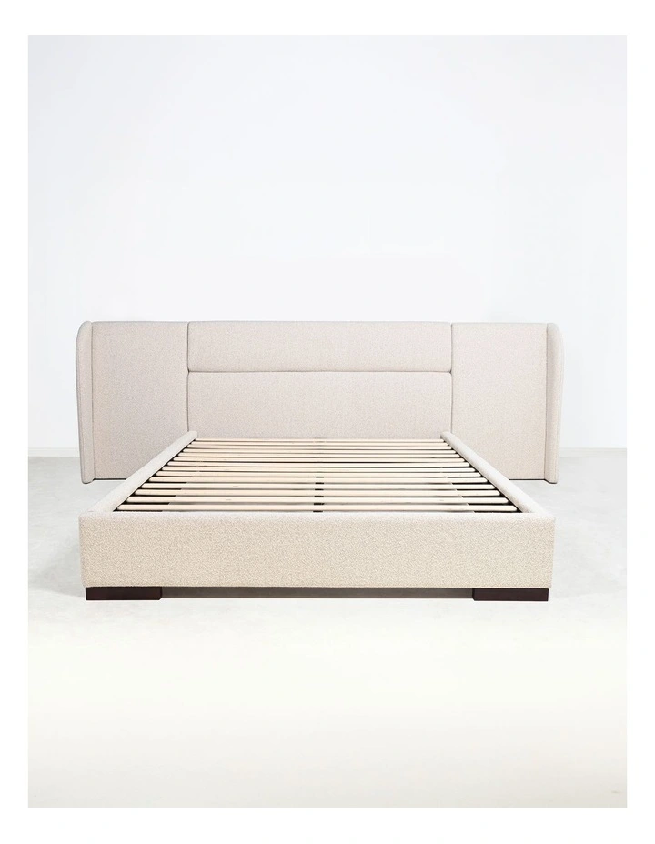 King Full Bed With Wing in Oatmeal image 3