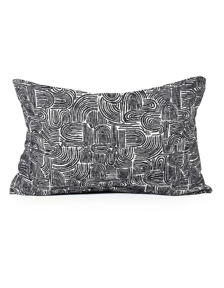 Textures - Charcoal Swirl - Fabric Cushion - 37 X 57 image 1