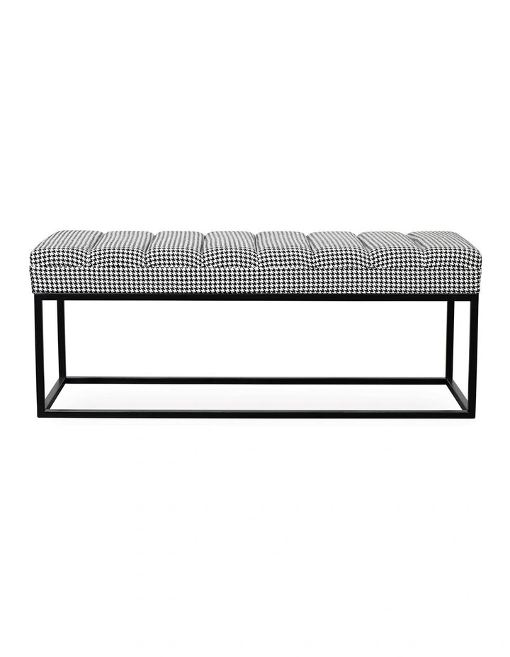 Bench Ottoman in Houndstooth Grey image 1