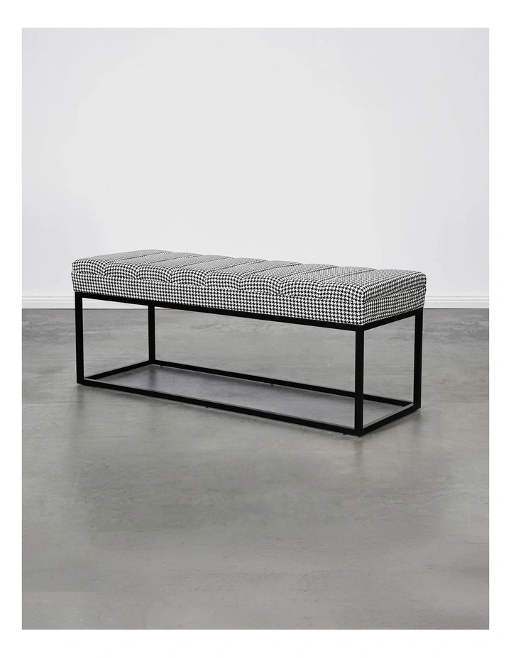 Bench Ottoman in Houndstooth Grey image 2