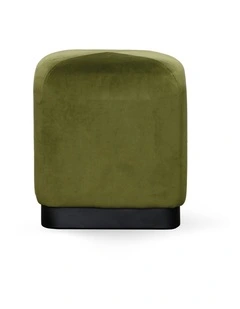 Forma Ottoman - Olive Green Velvet - Black Metal Base