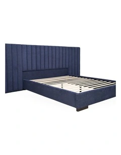 Elodie - Full Bed With Wing - King - Indigo Sky