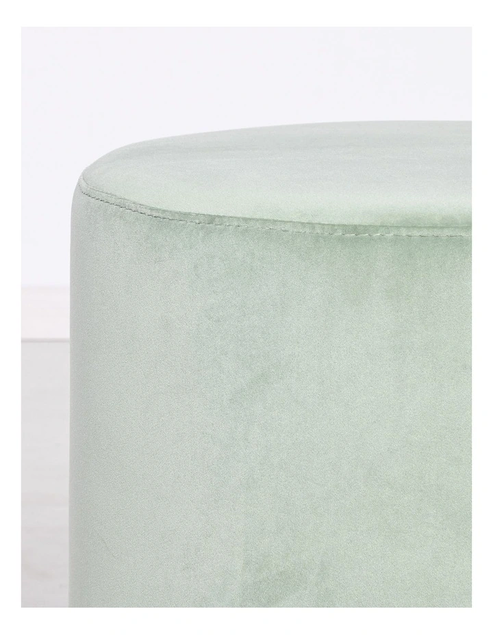 Milan Small Ottoman - Sage Velvet - Brushed Gold Base image 4
