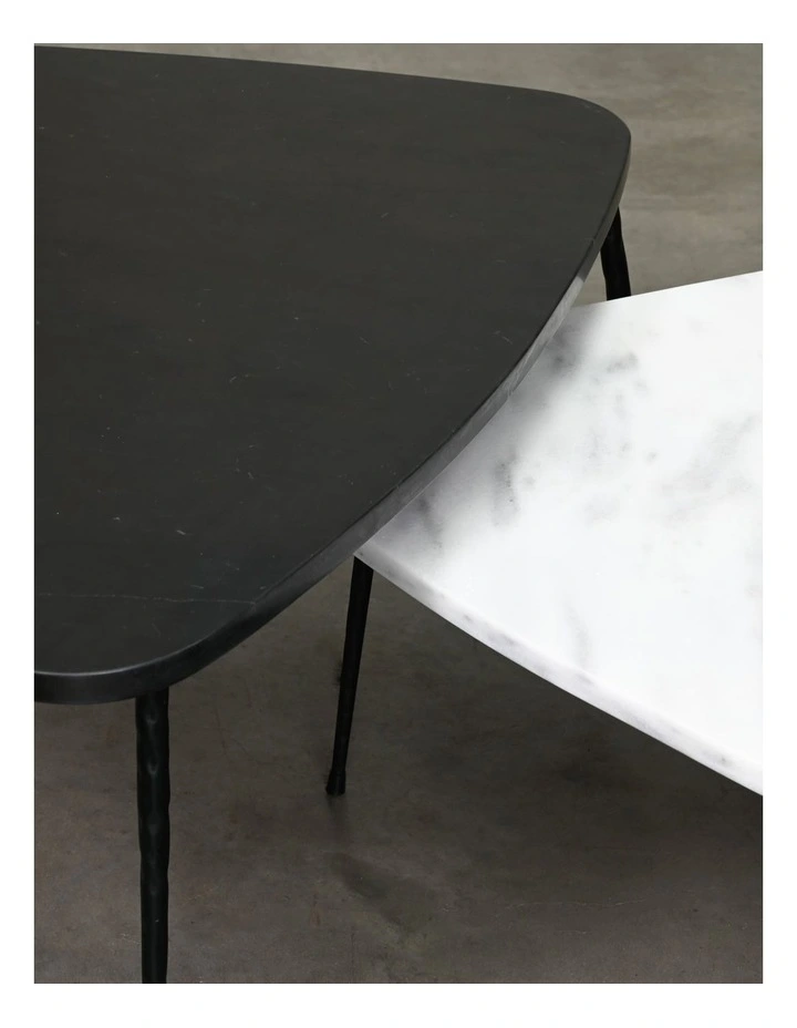 Alba - Coffee Table Medium - Black Marble Black Base image 3