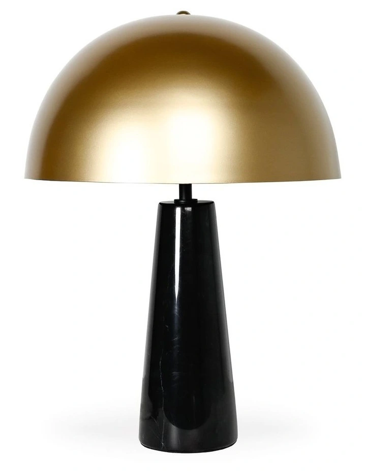 Lumiere Table Lamp - Black Marble Base, Gold Metal Shade image 1