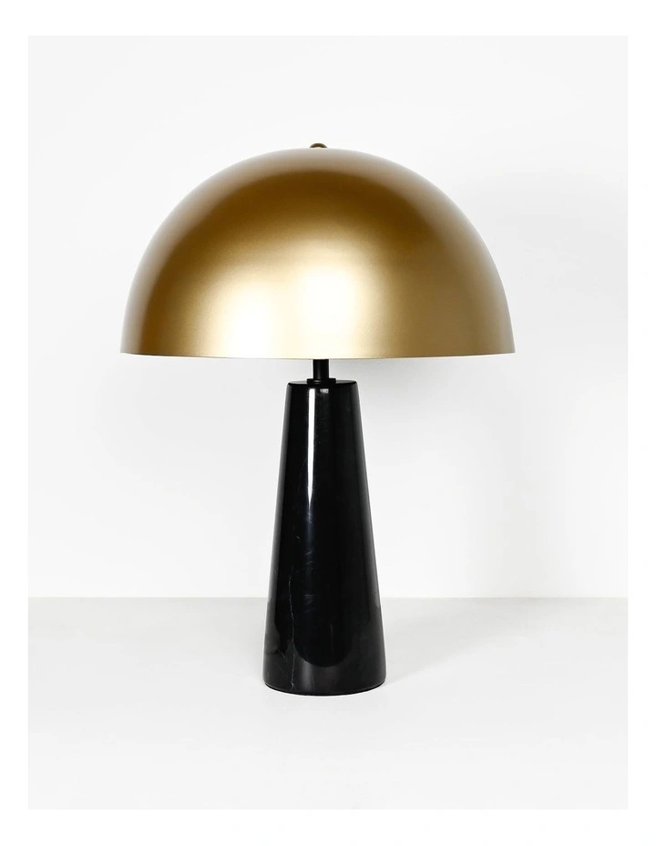 Lumiere Table Lamp - Black Marble Base, Gold Metal Shade image 2