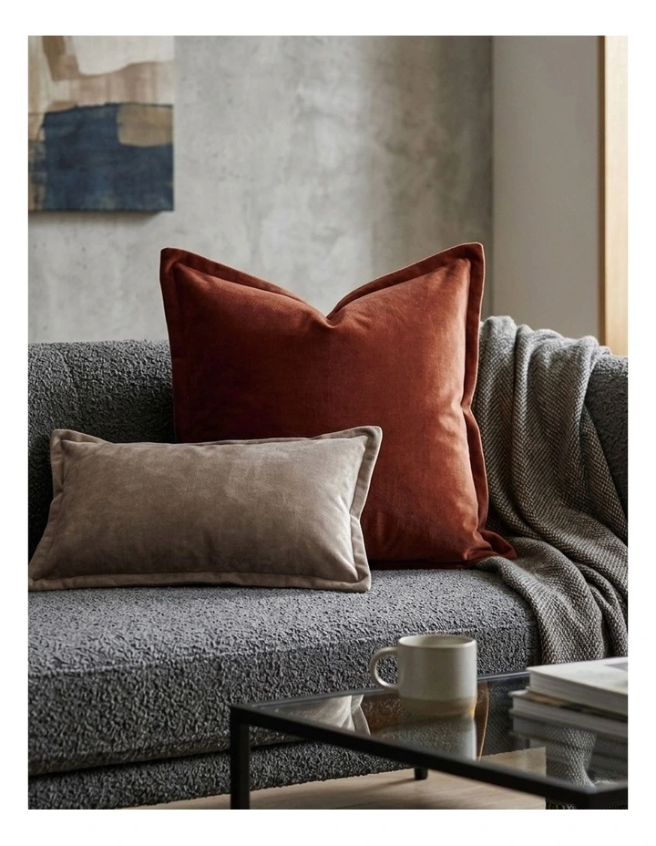 Plush Velvet Cushion 30 X 50cm in Burnt Copper image 4