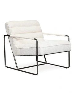 Darcy & Duke Cubica Armchair - Boucle Cream - Black Metal Legs