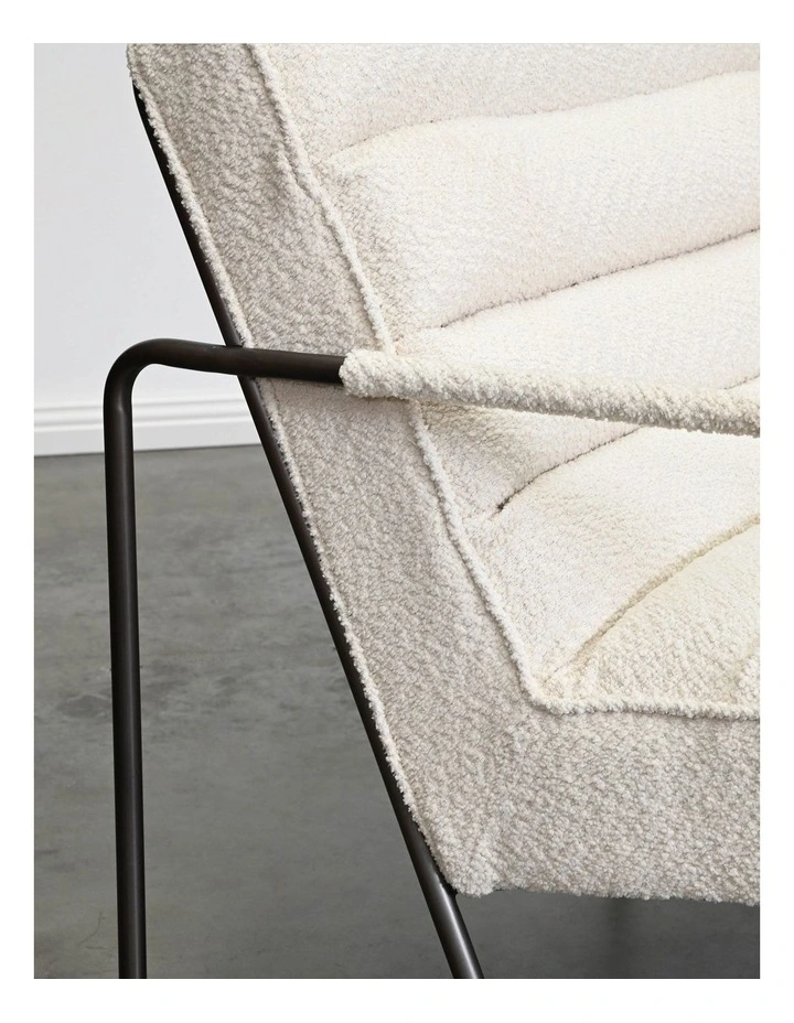 Darcy & Duke Cubica Armchair - Boucle Cream - Black Metal Legs image 4
